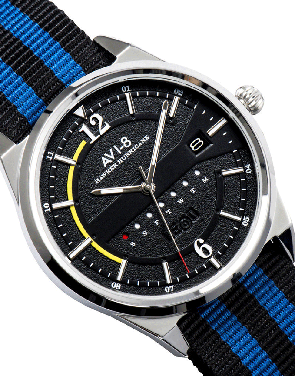 AVI-8-Black and Blue Hawker Hurricane Watch-BLK/BLUE