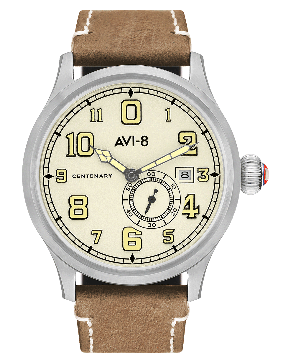 AVI-8-Tan Flyboy Centenary Watch-TAN
