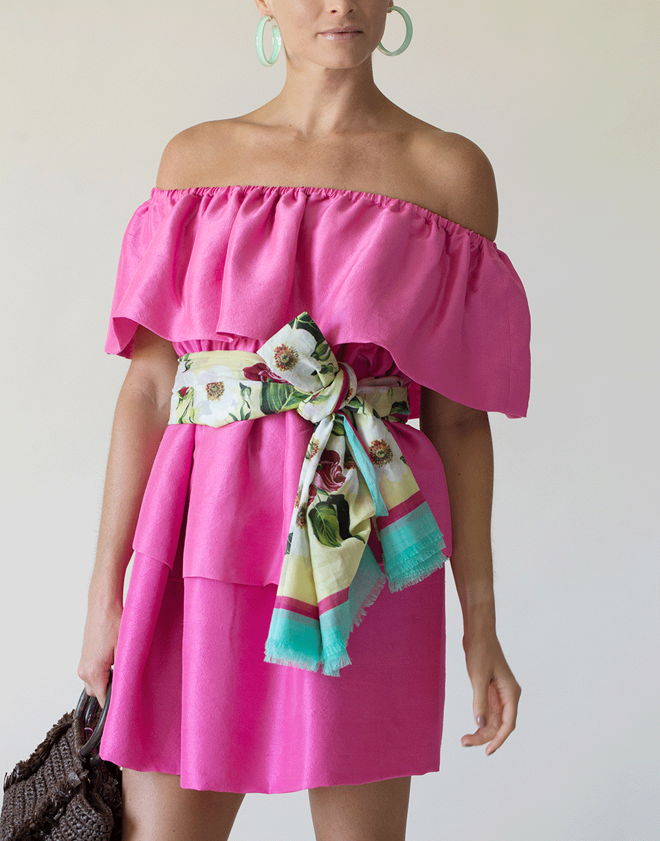AZEEZA-Kamilla Raw Silk Bubblegum Dress-