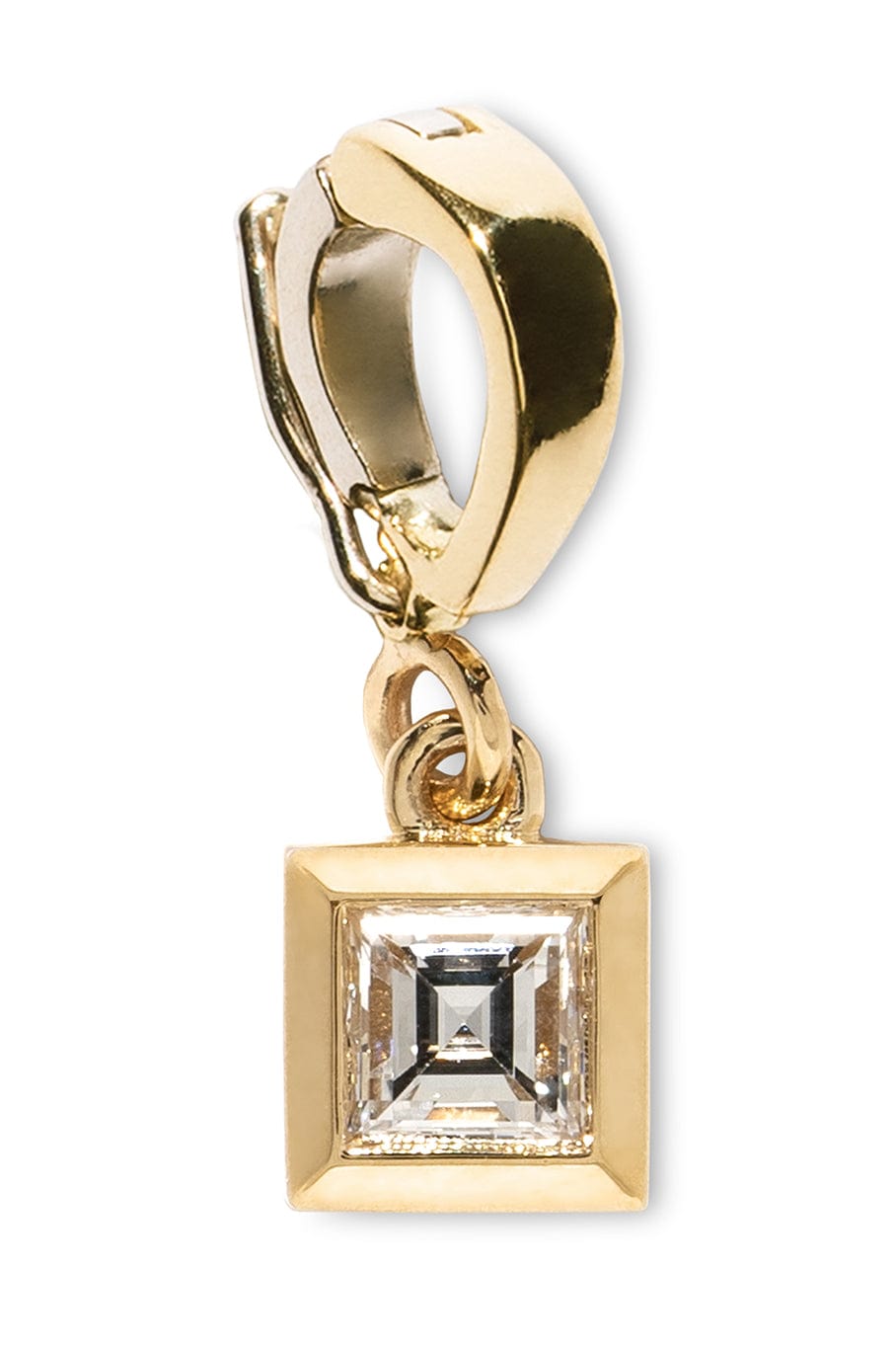 AZLEE-Carre Diamond Charm-YELLOW GOLD