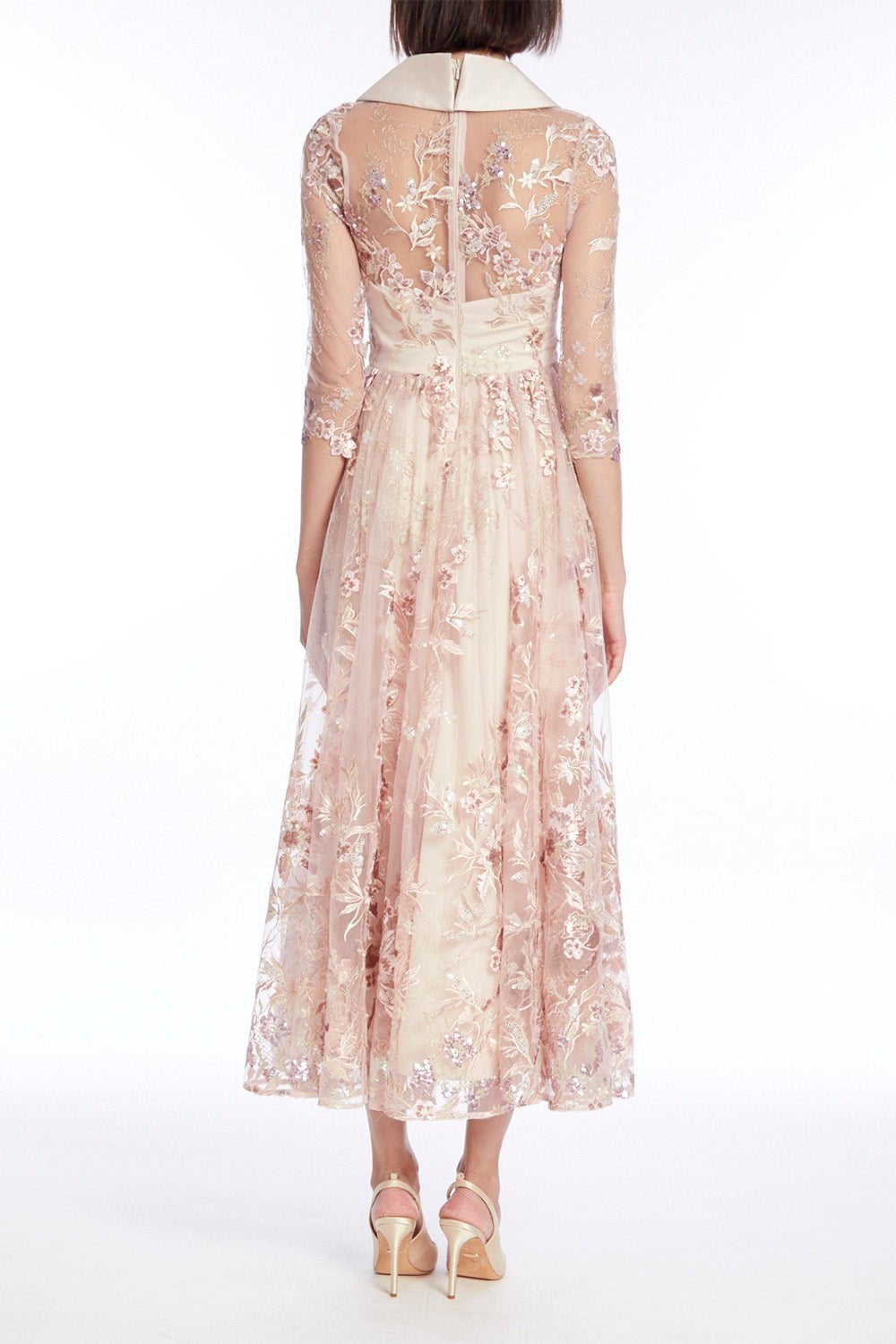 BADGLEY MISCHKA-Embroidered Midi Dress-