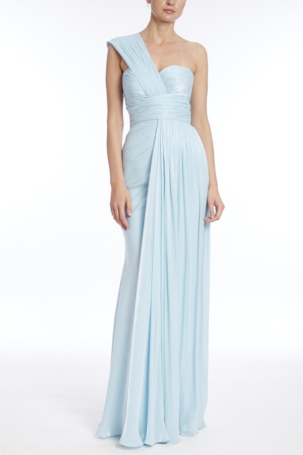 Draped One Shoulder Gown CLOTHINGDRESSGOWN BADGLEY MISCHKA   