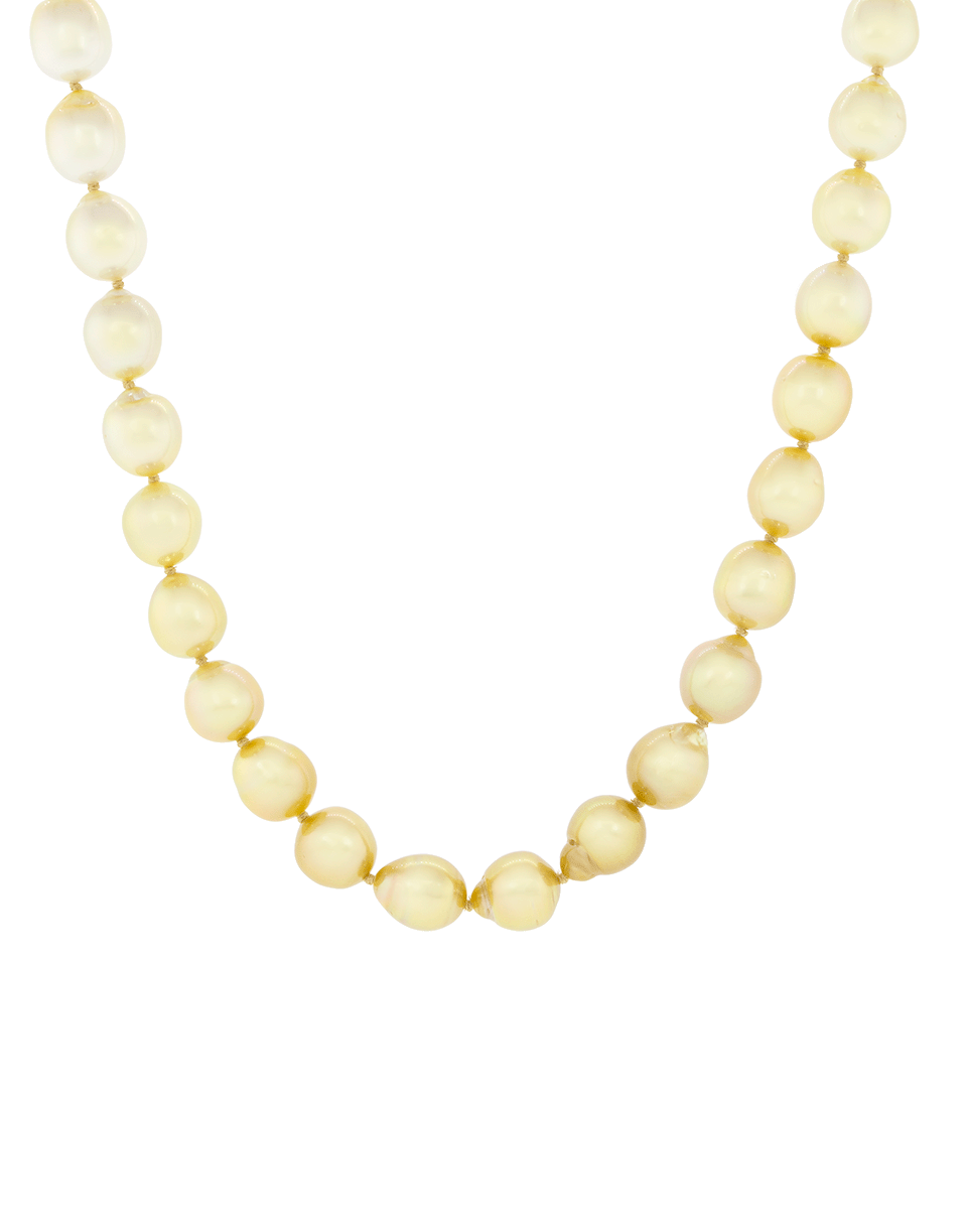 BAGGINS-Gold And White South Sea Pearl Necklace-YELLOW GOLD