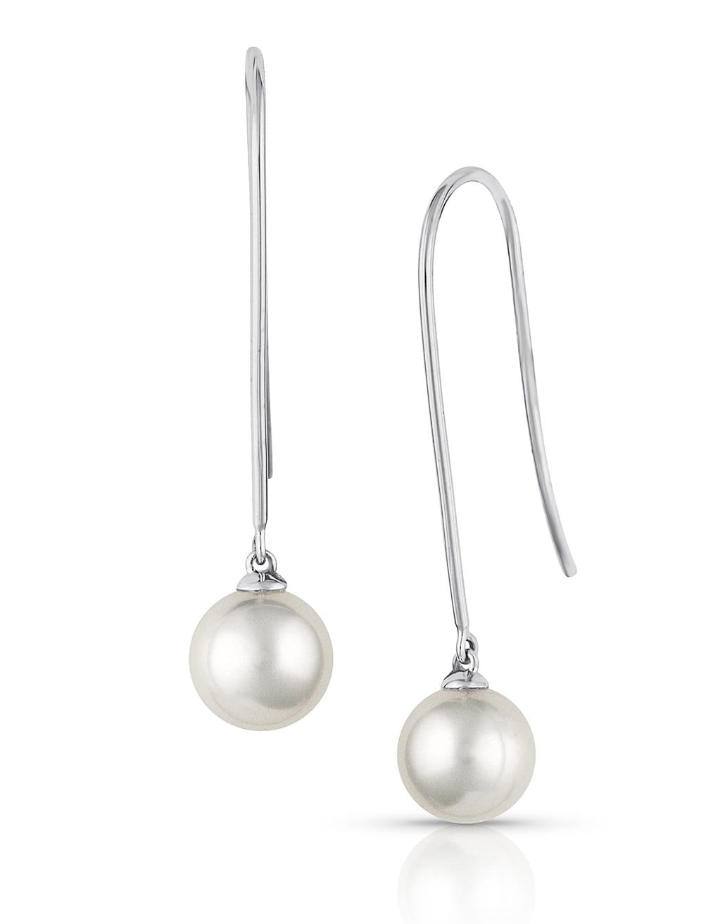 BAGGINS-Akoya Pearl Drop Earrings-WHITE GOLD