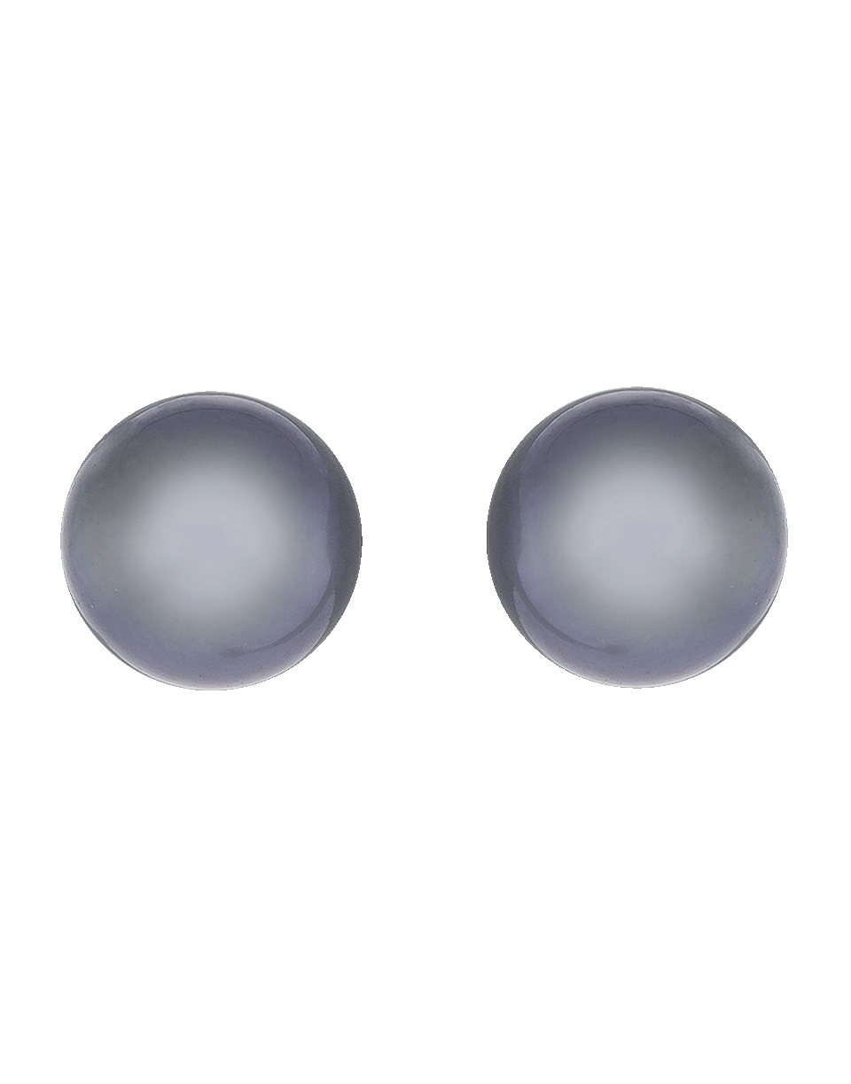 BAGGINS-Round Tahitian Pearl Studs-WHITE GOLD