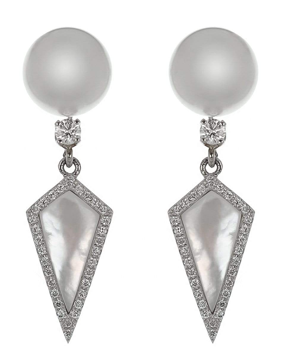 BAGGINS-South Sea Pearl, Diamond, and Mother of Pearl Drop Earrings-WHITE GOLD