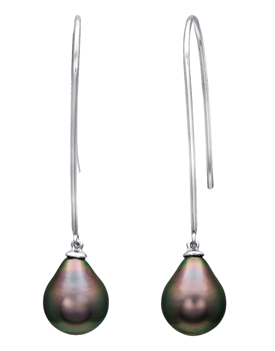 BAGGINS-Tahitian Pearl Drop Hook Earrings-WHITE GOLD