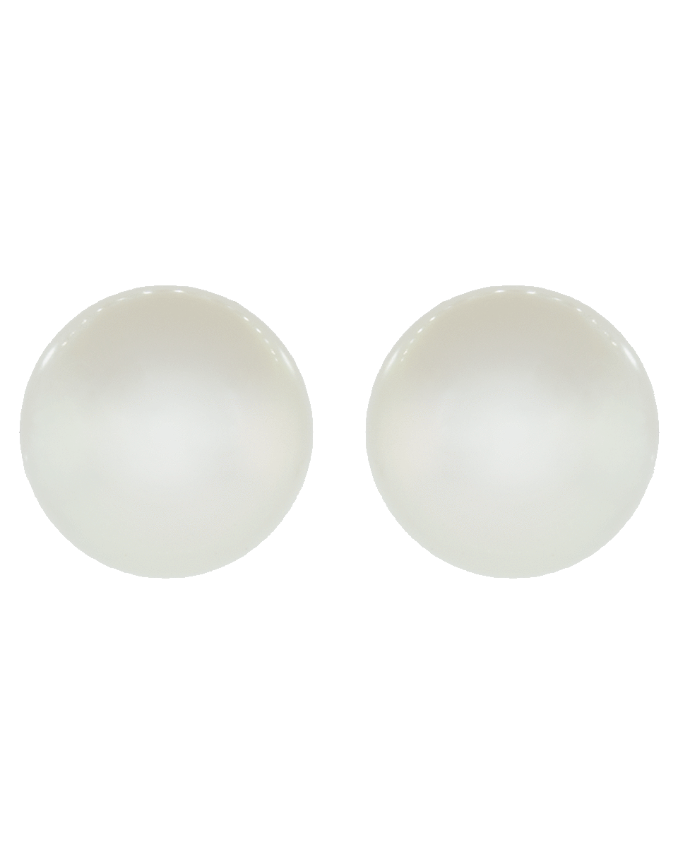 BAGGINS-White Akoya Pearl Stud Earrings-WHITE GOLD