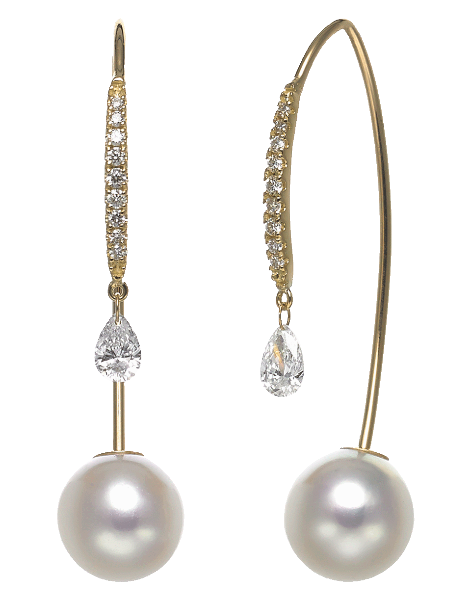 Diamond and Akoya Pearl Drop Threader Earrings JEWELRYFINE JEWELEARRING BAGGINS   