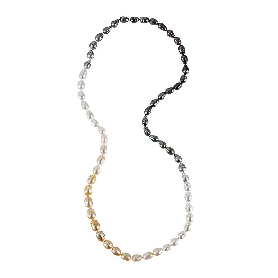 Color Graduation Necklace with Tahitian White and Golden South Sea Pearls JEWELRYFINE JEWELNECKLACE O BAGGINS   