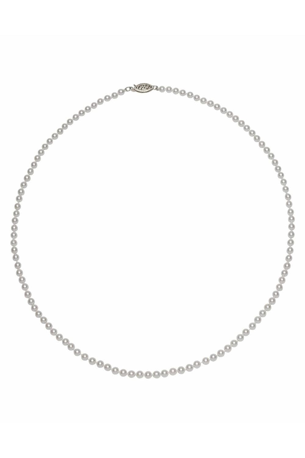 BAGGINS-Akoya Pearl Necklace - 4mm - White Gold-WHITE GOLD