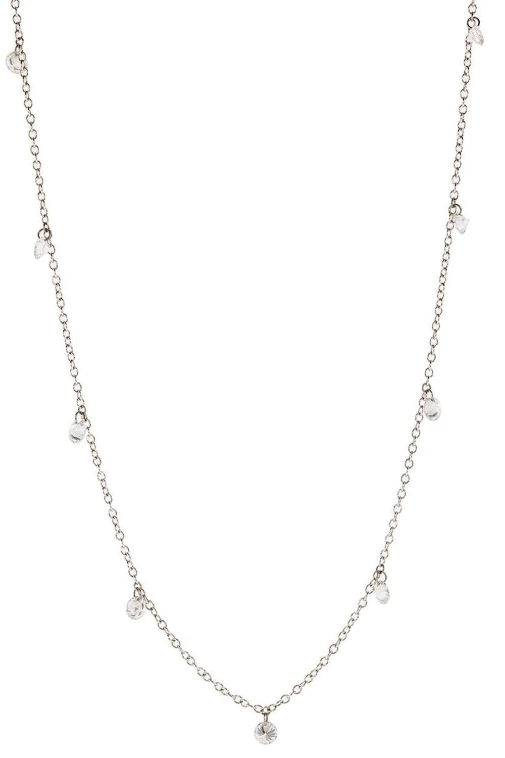 BAGGINS-Floating Diamond Necklace-WHITE GOLD