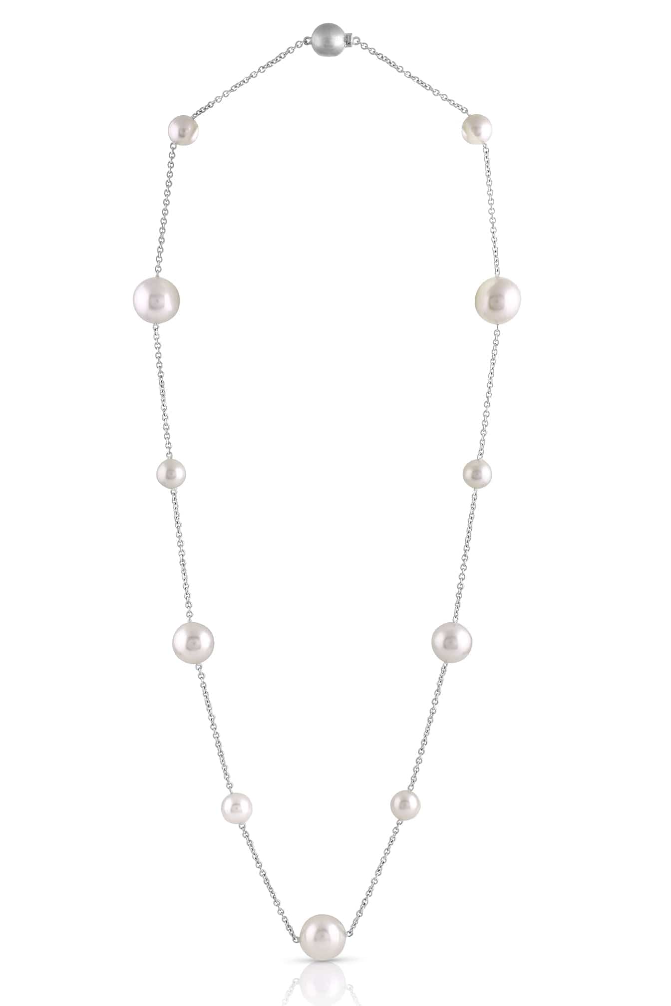 BAGGINS-South Sea Pearl Chain Necklace-WHITE GOLD