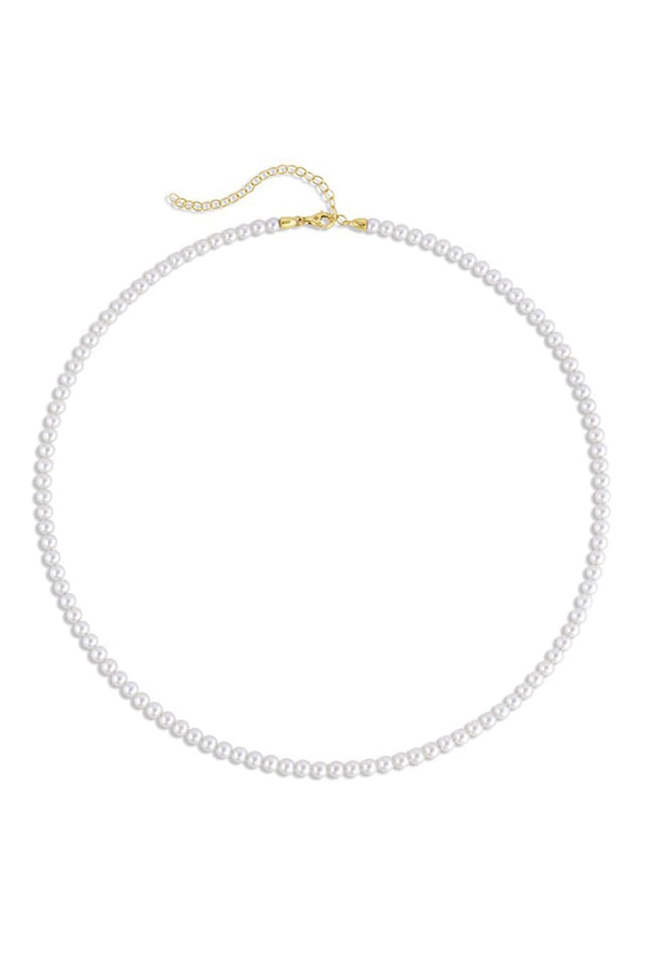BAGGINS-Baby Akoya Round Pearl Necklace-YELLOW GOLD