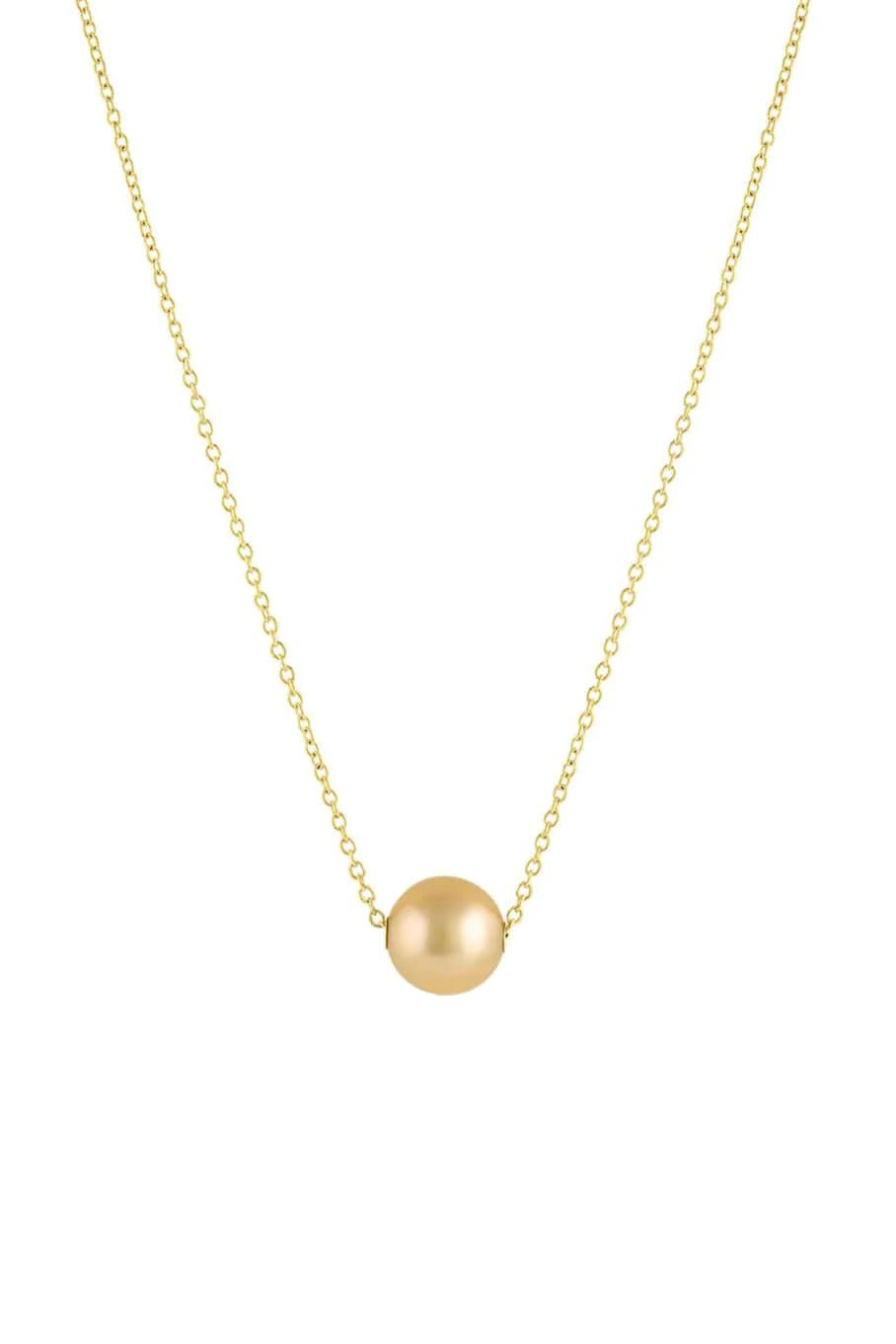 BAGGINS-Sliding Golden South Sea Pearl Necklace-YELLOW GOLD