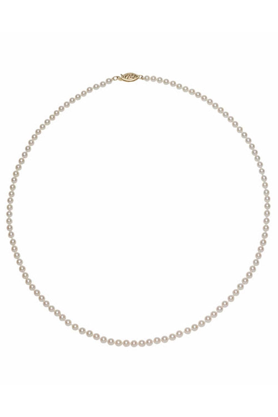BAGGINS-Akoya Pearl Necklace - 4mm - Yellow Gold-YELLOW GOLD