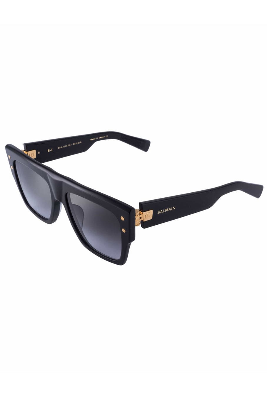 BALMAIN-Black and Gold B-I Sunglasses-BLK GLD