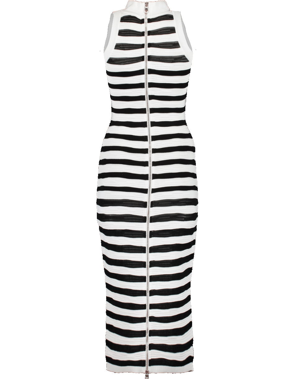 Long Striped Back Zip Dress CLOTHINGDRESSCASUAL BALMAIN   