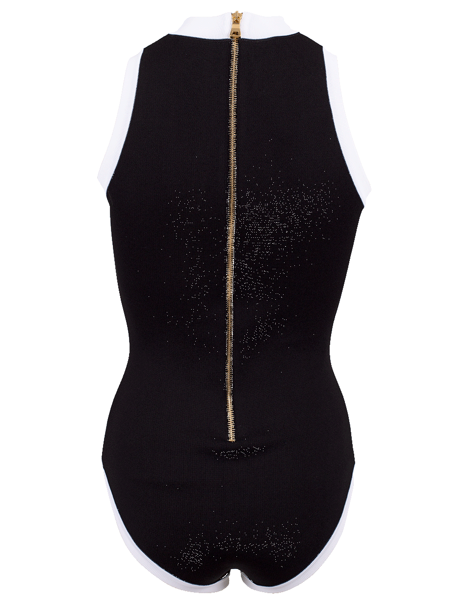 BALMAIN-Knit Logo Bodysuit-NOIR