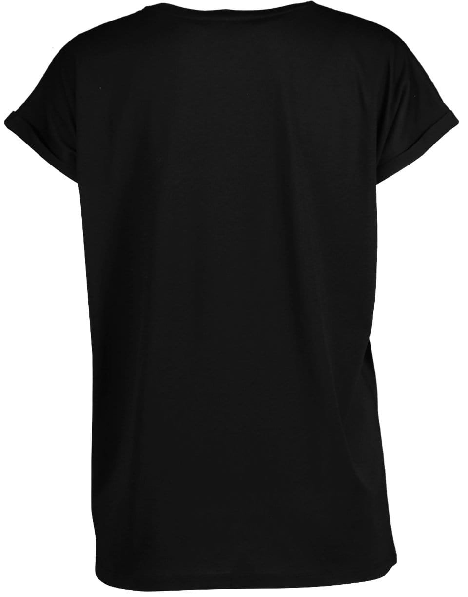 BALMAIN-Black Short Sleeve Flocked Logo Detail T-Shirt-