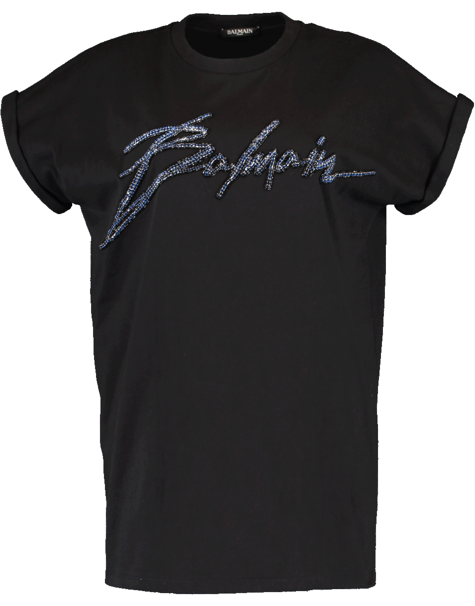 BALMAIN-Embroidered Signature T-Shirt-