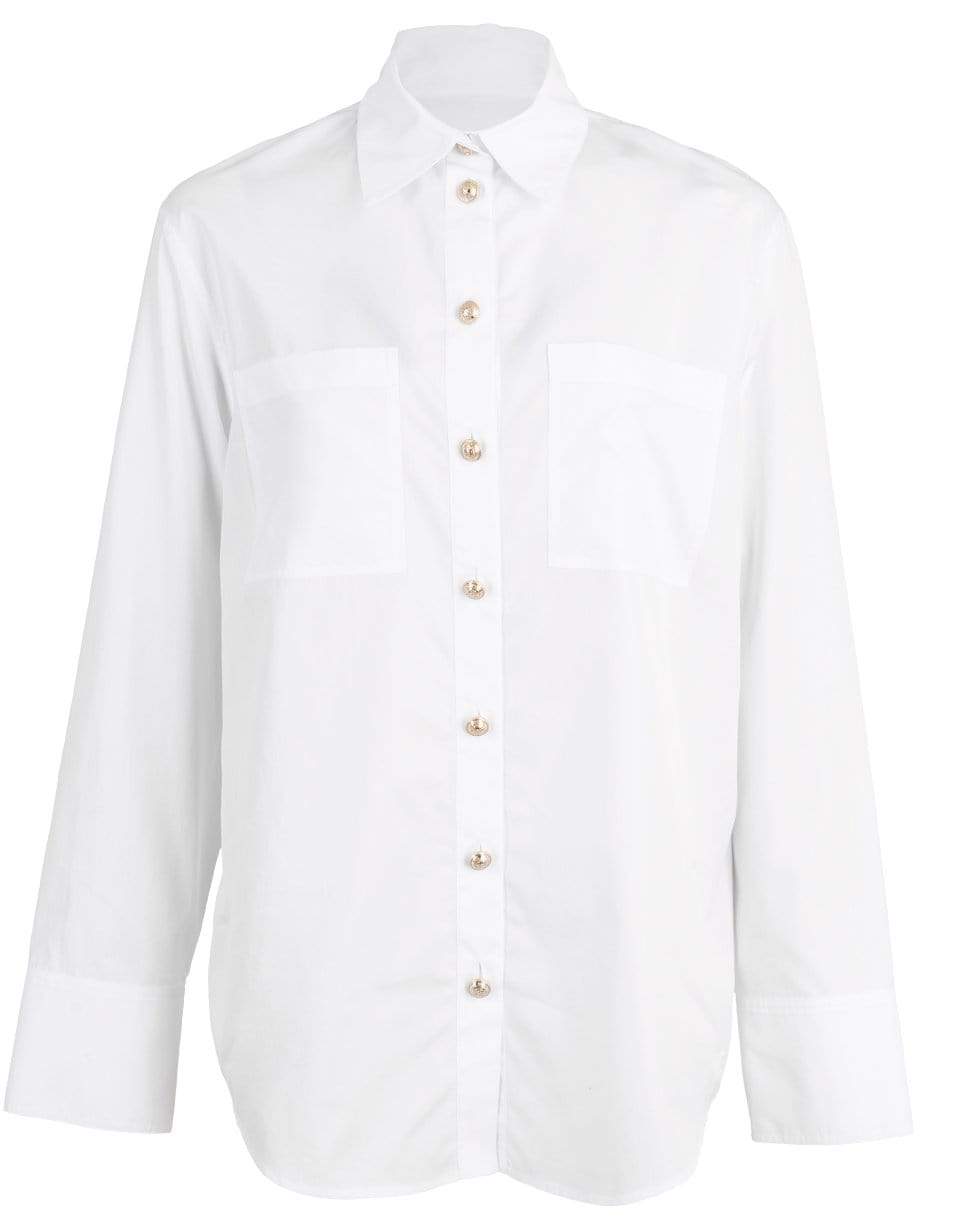 BALMAIN-Oversized White Button Down Shirt-