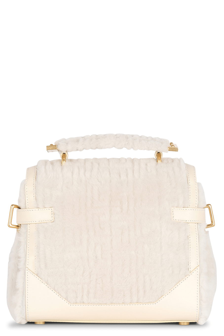 Balmain Pillow Shearling Bag In White