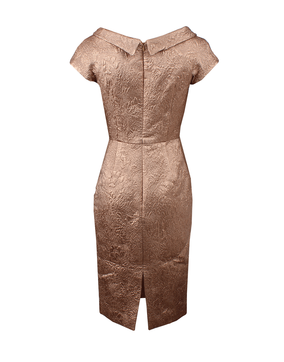BARBARA TFANK-Textured Brocade Slim Dress-
