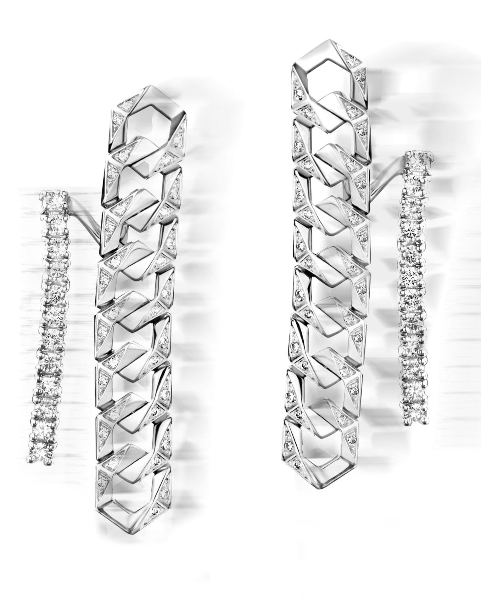 DRIES CRIEL-BOND Signature White Gold & White Diamond Earrings IV-