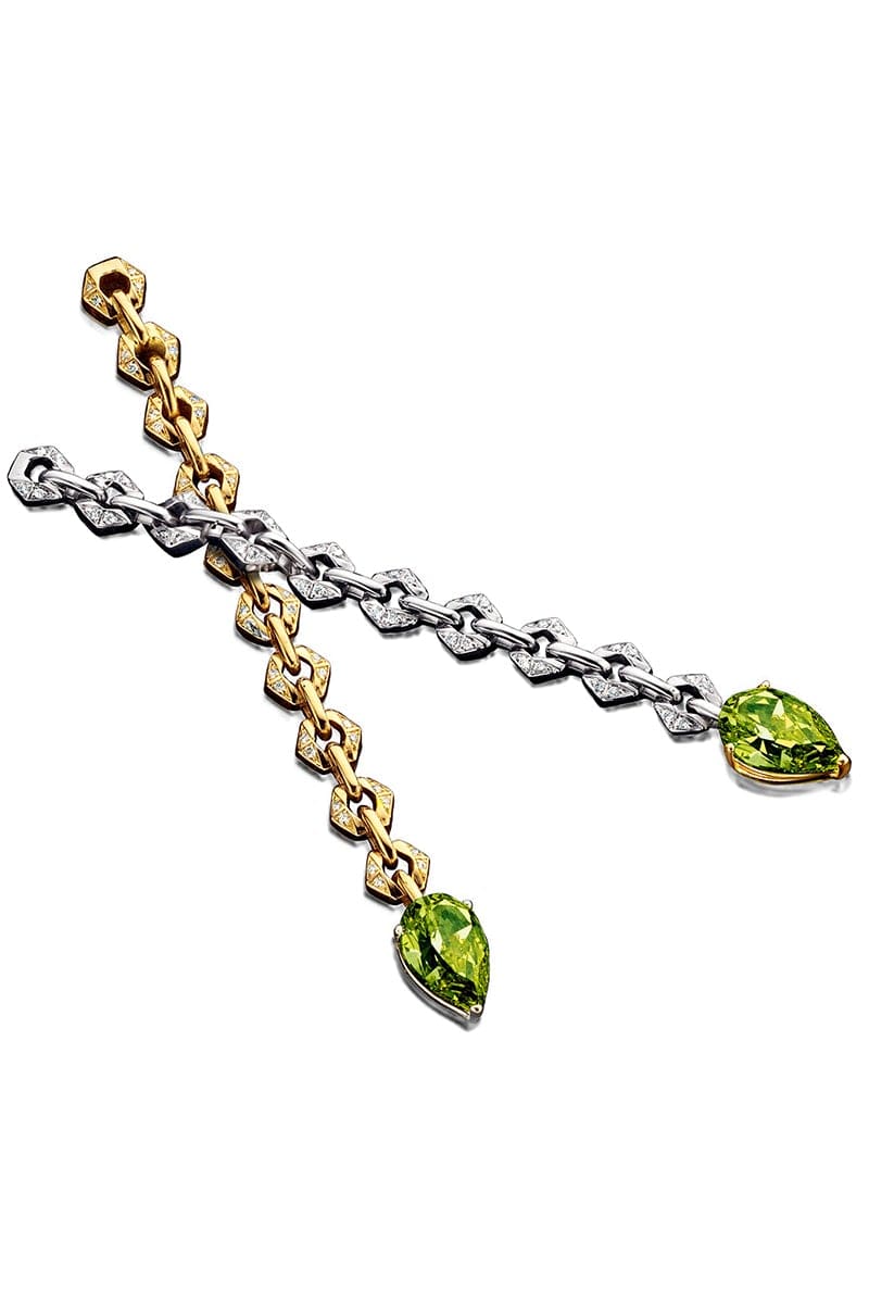 DRIES CRIEL-Bond Signature Mini Green Tourmaline Earrings-YELLOW GOLD
