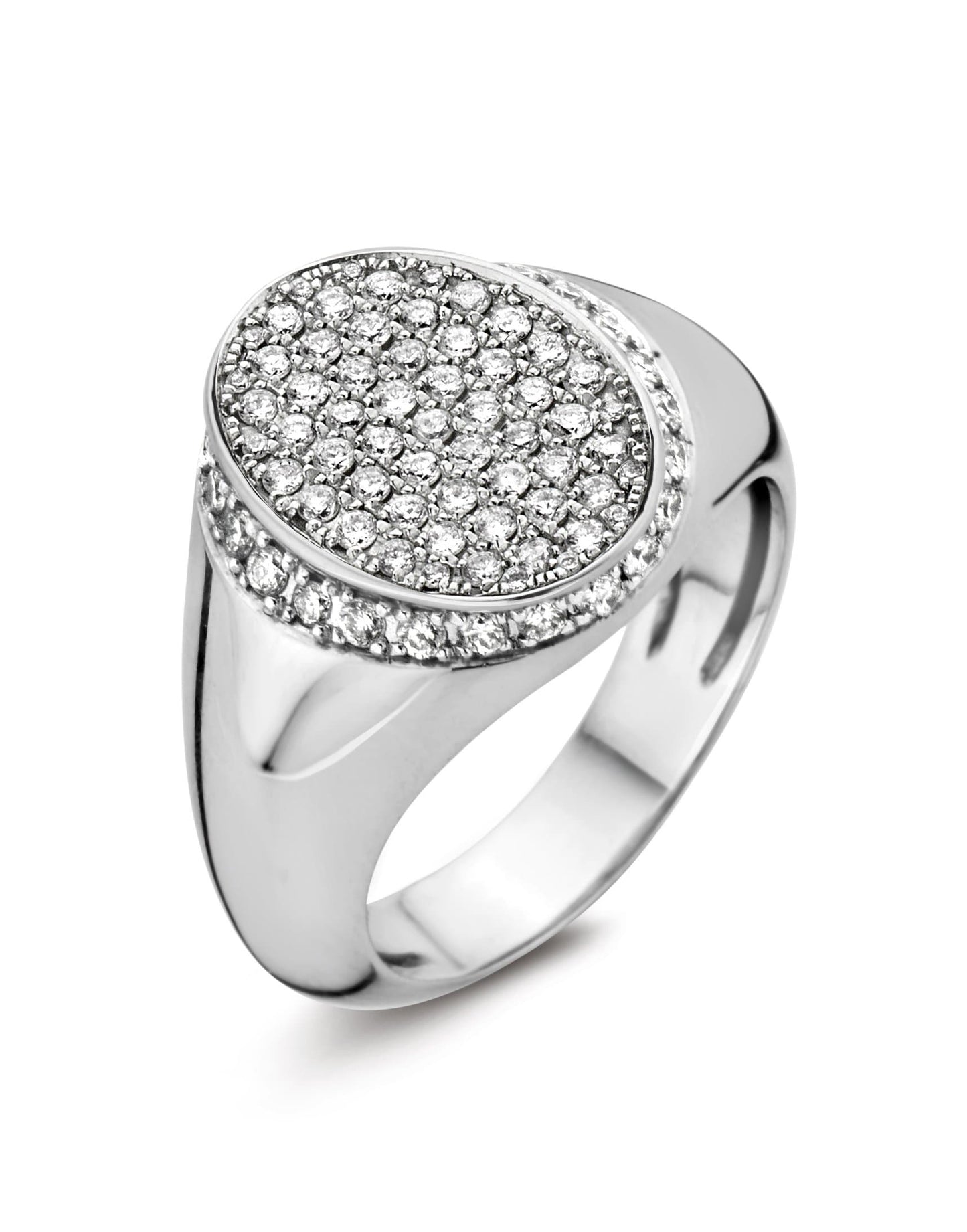 DRIES CRIEL-Classic White Diamond SIGNET Ring-7