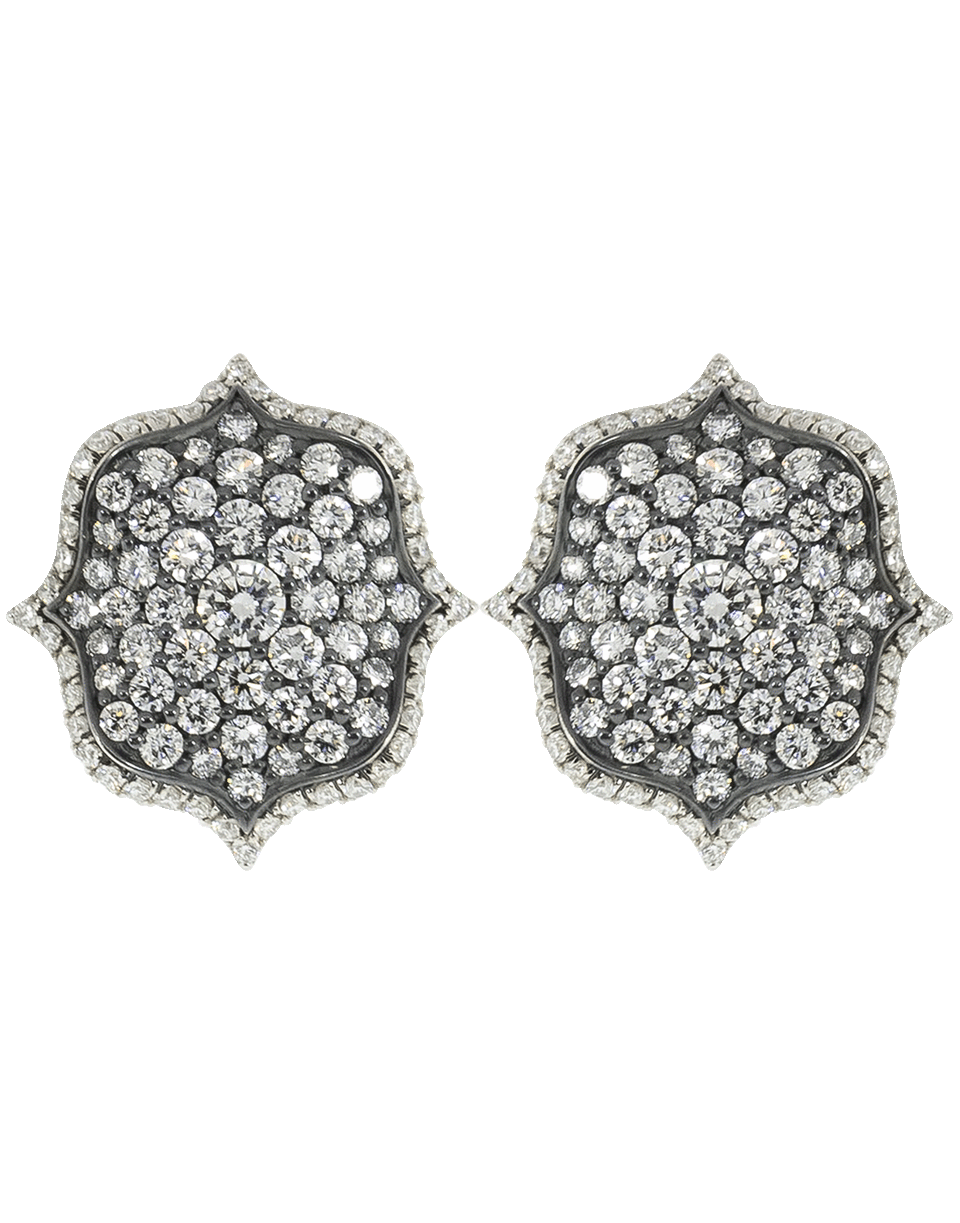 BAYCO-Diamond Lotus Earrings-PLATINUM