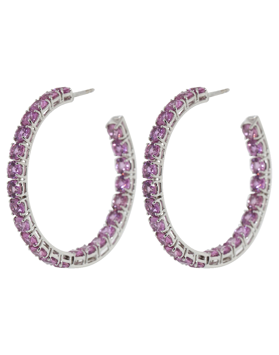 Medium Pink Sapphire Hoop Earrings JEWELRYFINE JEWELEARRING BAYCO   
