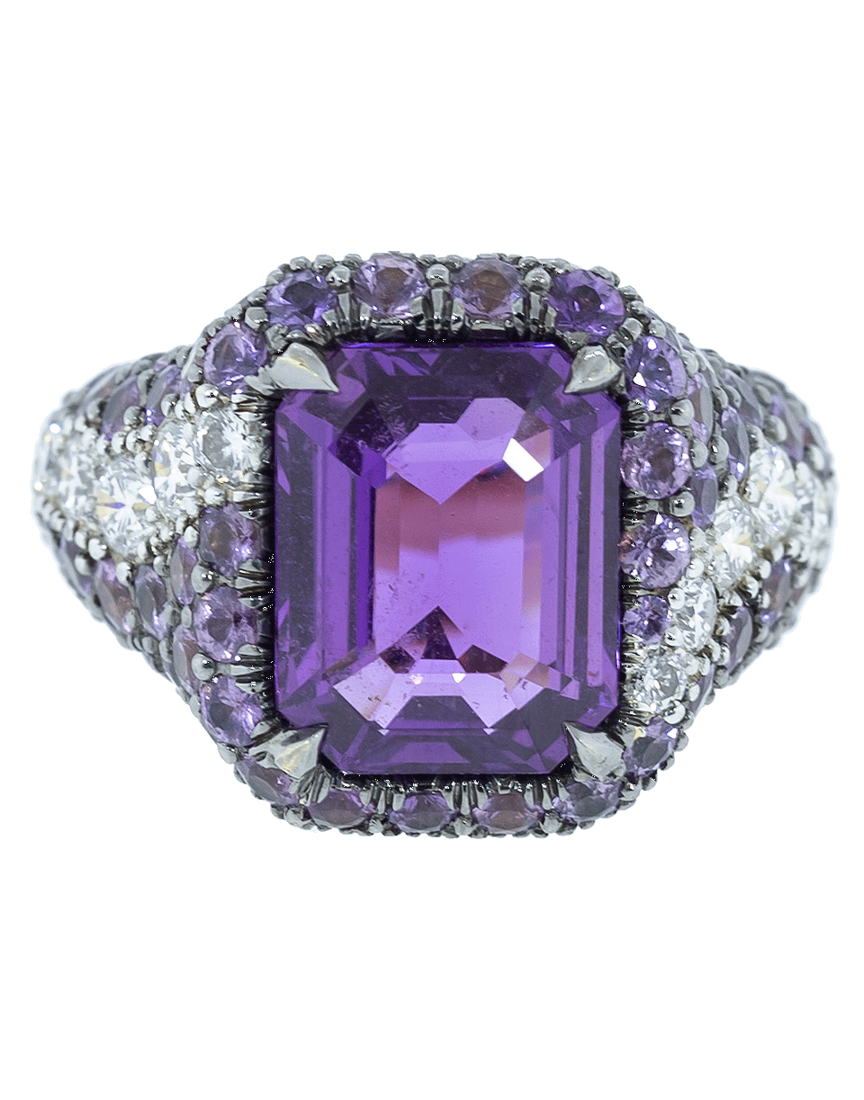 BAYCO-Purple Sapphire and Diamond Ring-BLCKGOLD