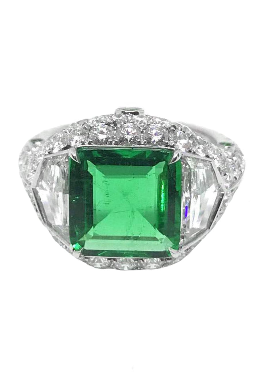 BAYCO-Old Mine Colombian Emerald Ring-PLATINUM