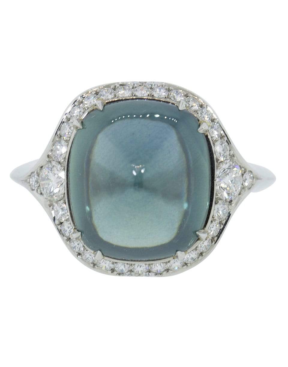 BAYCO-Sugarloaf Green Saphire and Diamond Ring-PLATINUM