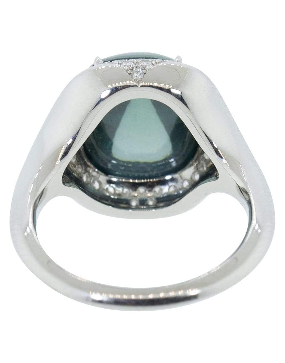 BAYCO-Sugarloaf Green Saphire and Diamond Ring-PLATINUM