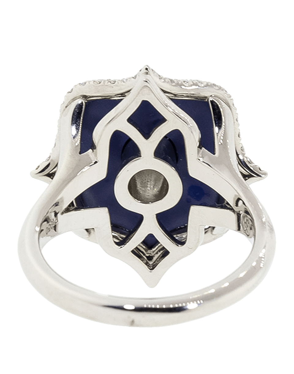 Diamond And Blue Ceramic Lotus Ring JEWELRYFINE JEWELRING BAYCO   