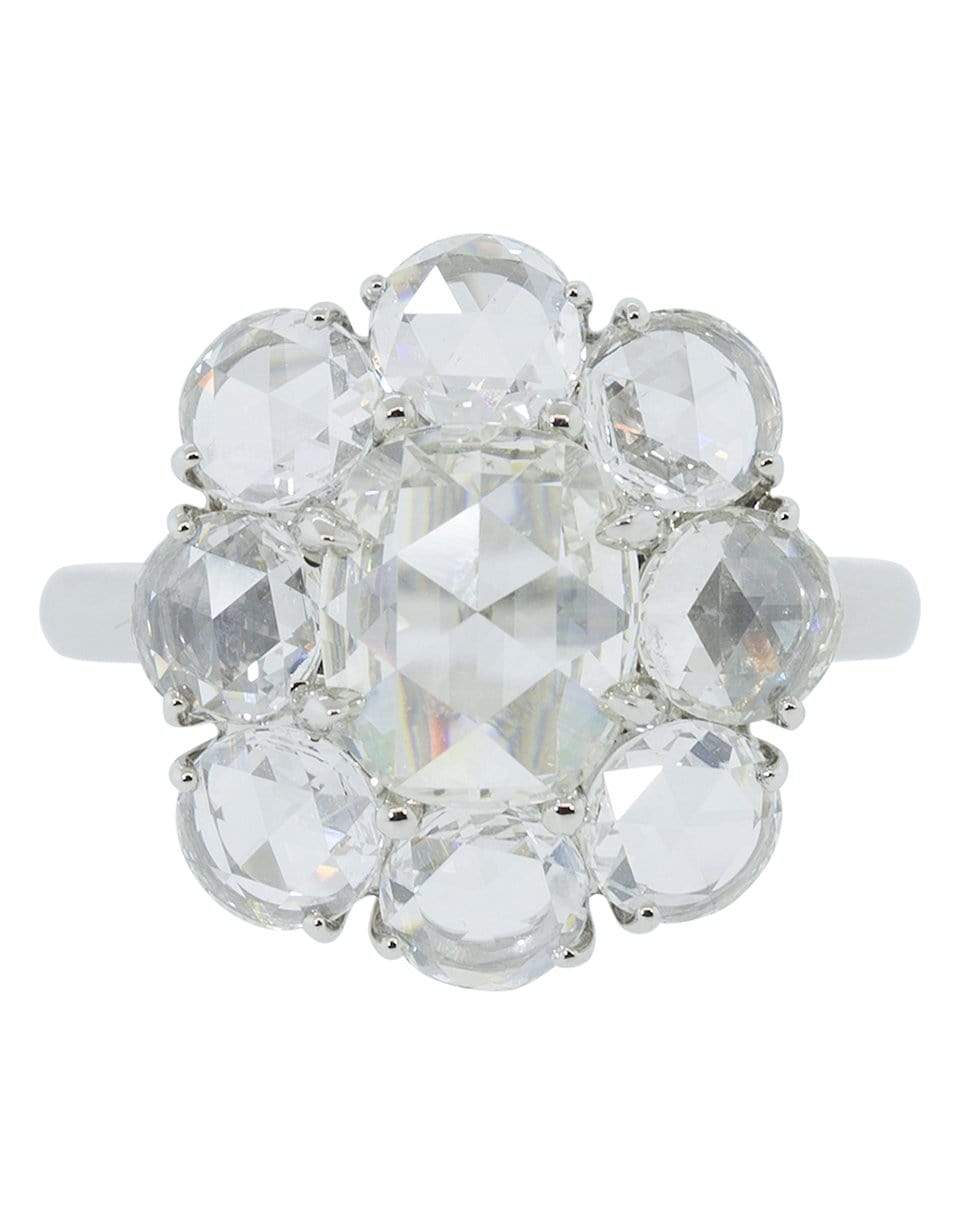 BAYCO-Cushion Rose Cut Diamond Ring-PLATINUM