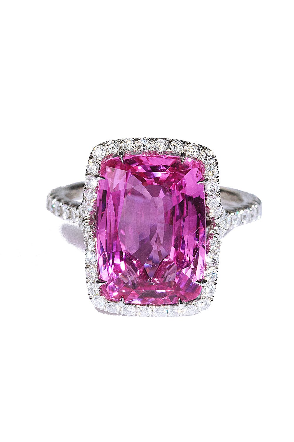BAYCO-Pink Sapphire Diamond Ring-PLATINUM