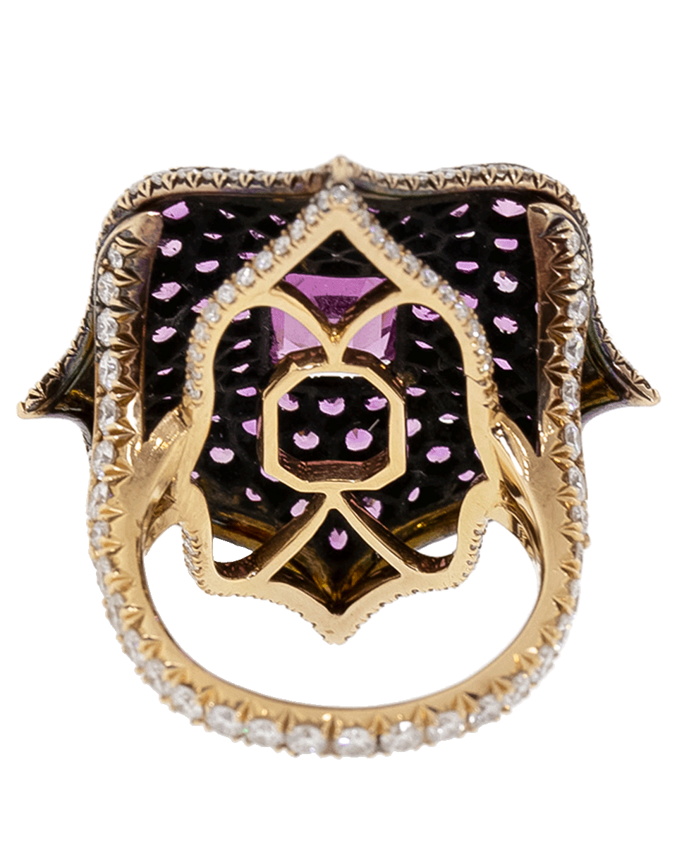 BAYCO-Pink Sapphire Lotus Ring-ROSE GOLD