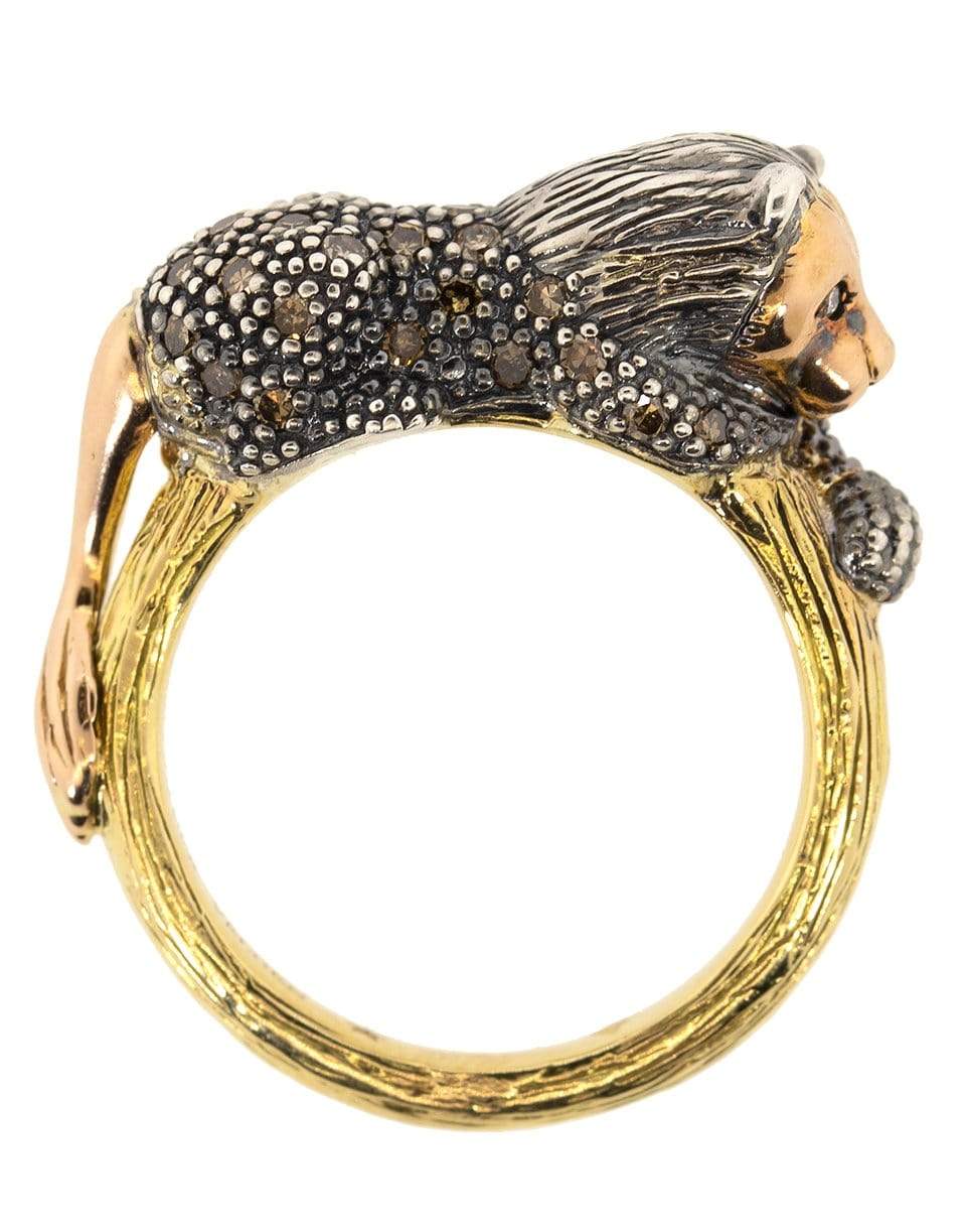 BIBI VAN DER VELDEN-Stackable Lion Diamond Ring-YELLOW GOLD