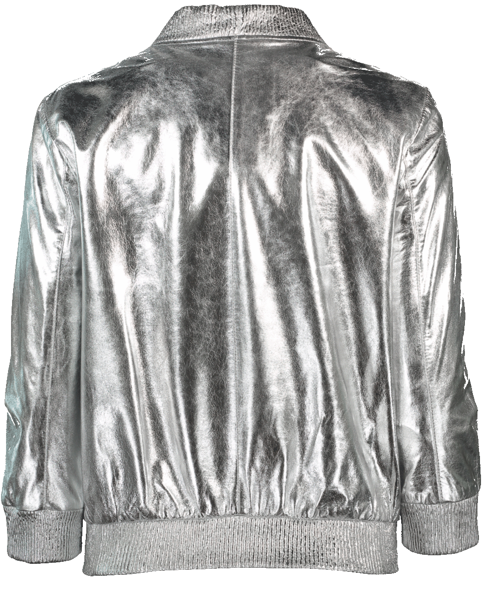 Metallic Leather Jacket CLOTHINGJACKETCASUAL BLUGIRL   
