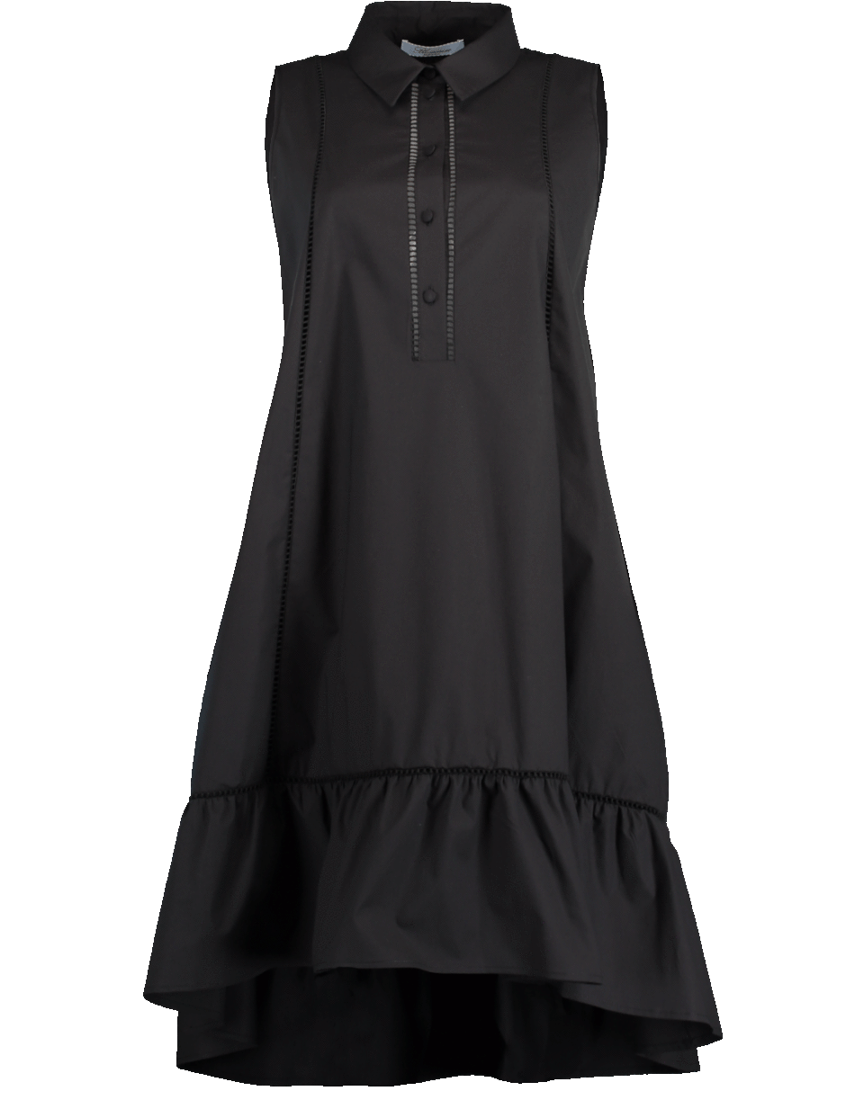 BLUMARINE-Sleeveless Collared Trapeze Dress-
