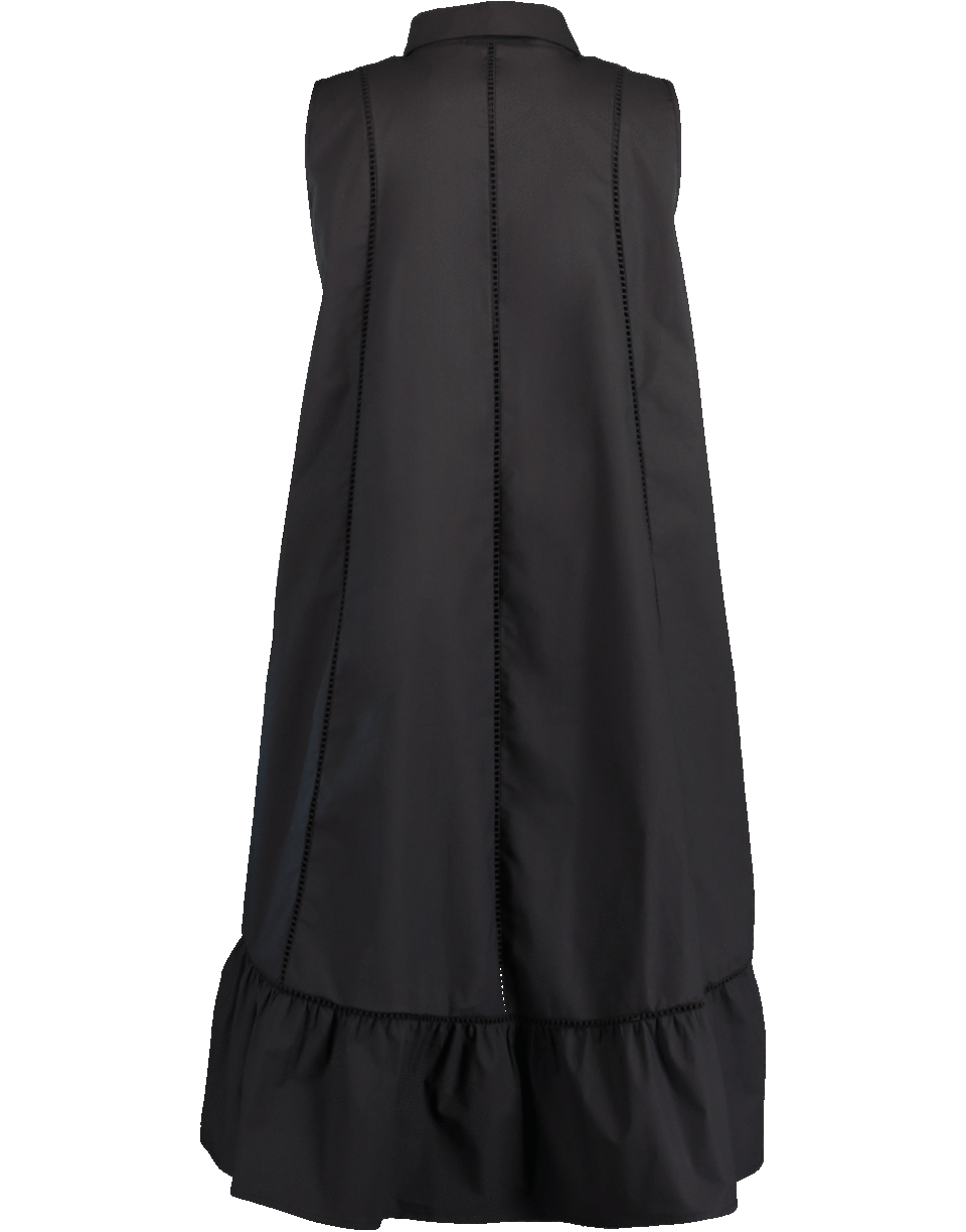 BLUMARINE-Sleeveless Collared Trapeze Dress-