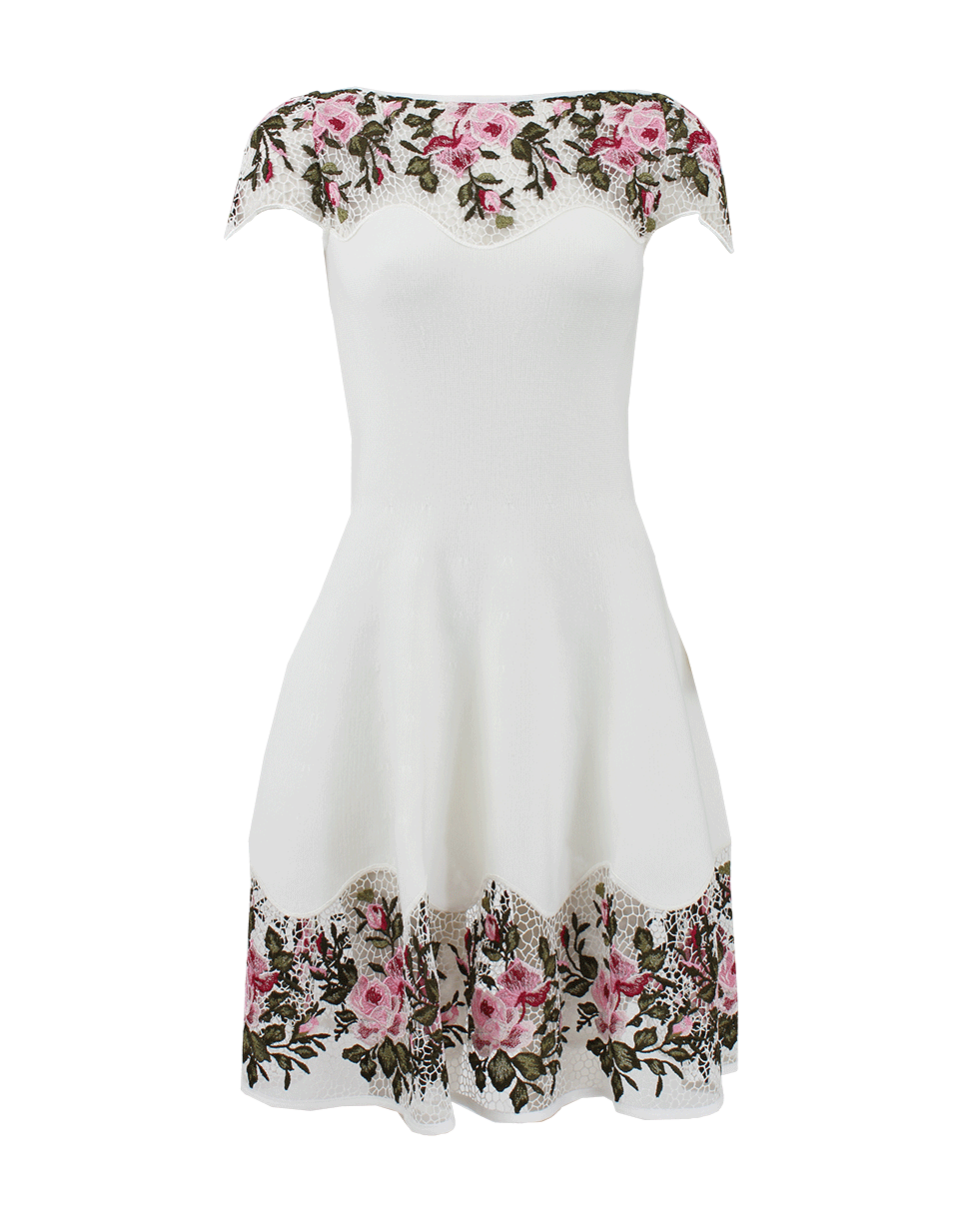 BLUMARINE-Floral Dress With Macrame Detail-