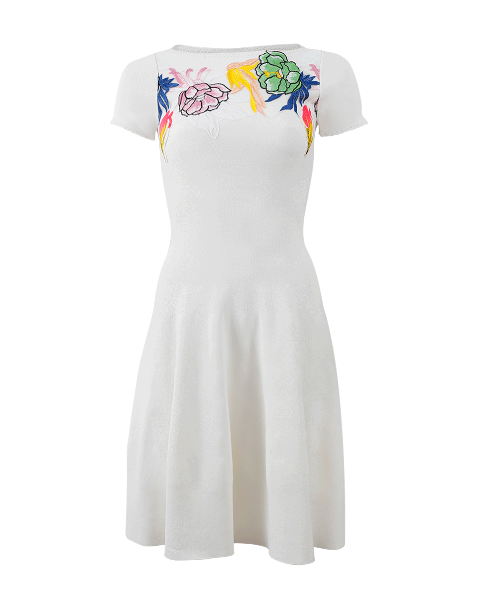 BLUMARINE-Embroidered Knit Dress-