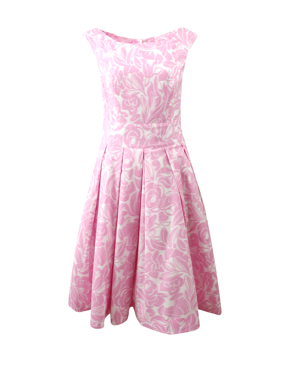BLUMARINE-Floral Pleat Skirt Dress-
