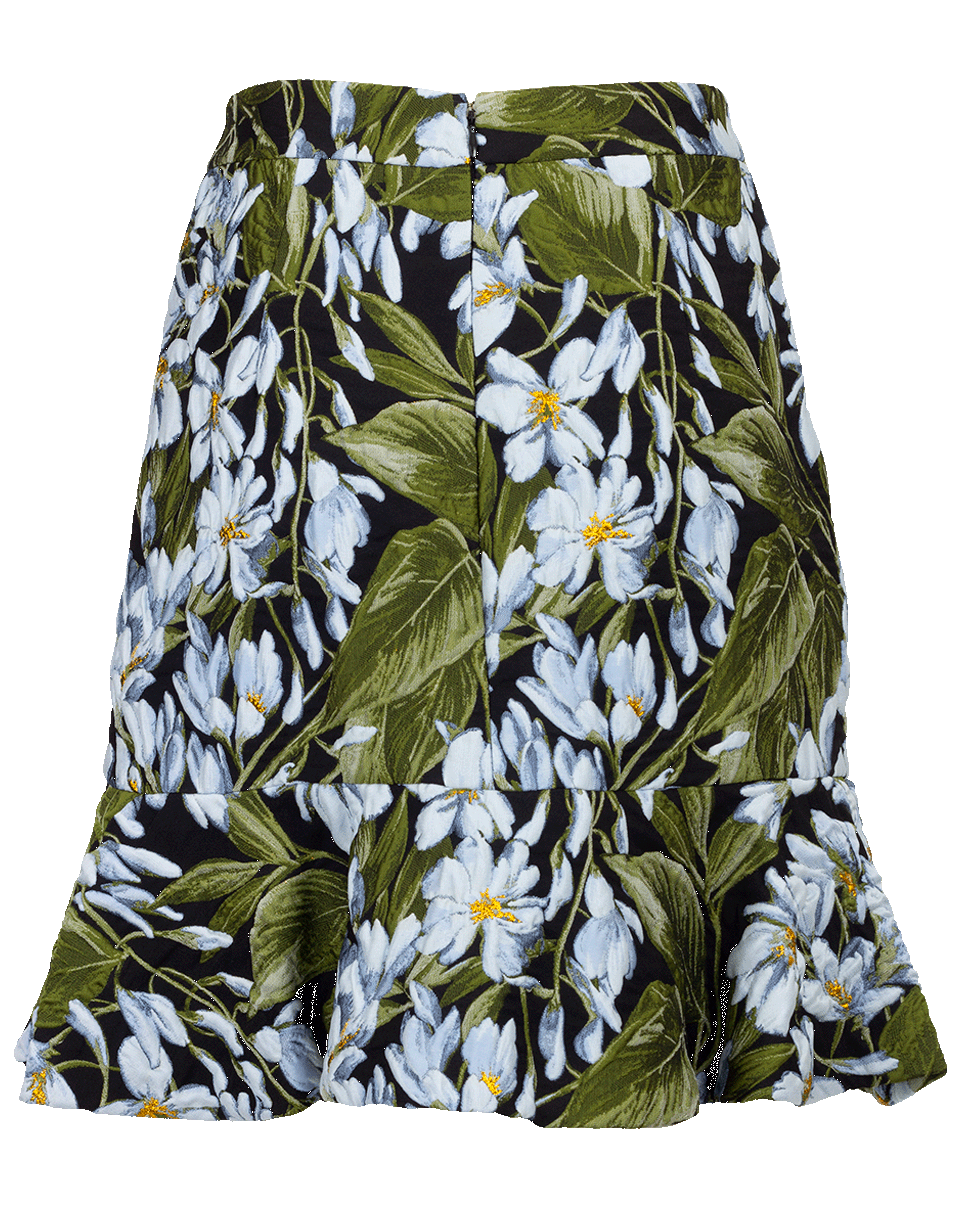 BLUMARINE-Jacquard Floral Skirt-