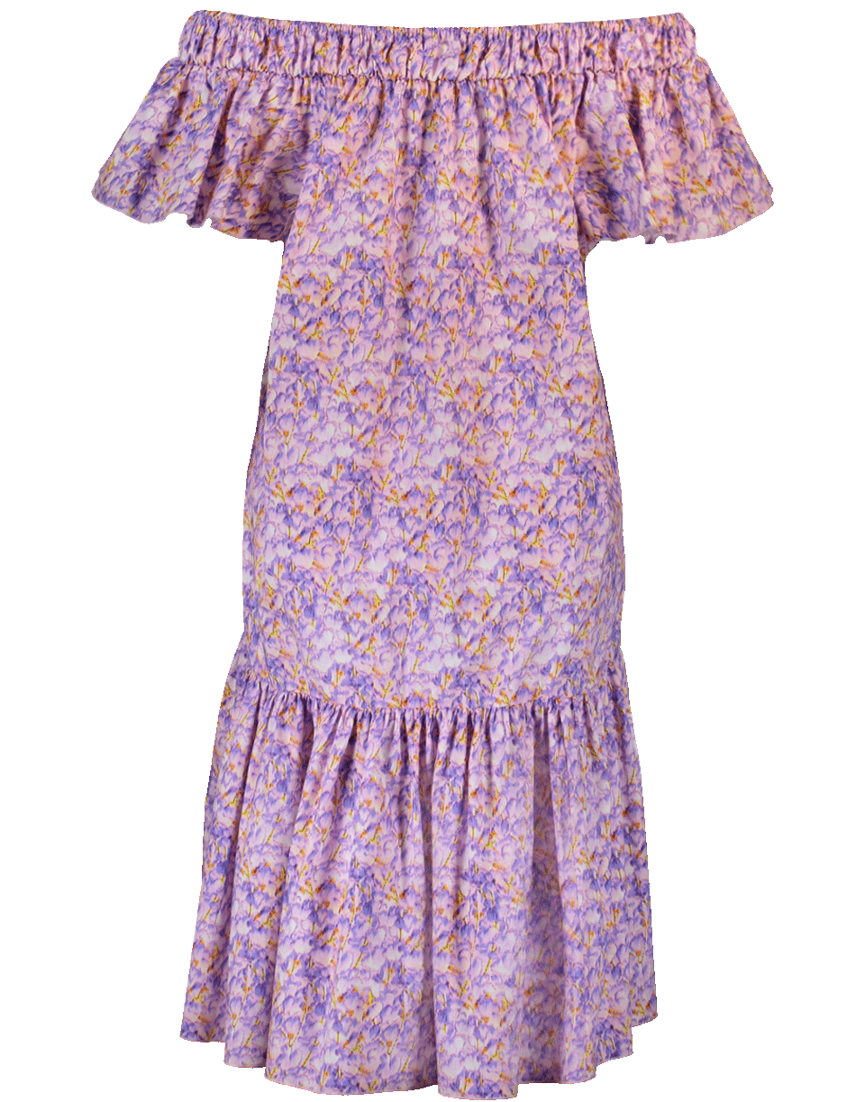 BLUMARINE-Printed Flounce Dress-VIOLA